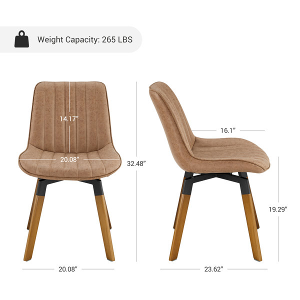 Wade Logan® Brimlow Tufted Faux Leather Upholstered Swivel Dining Side